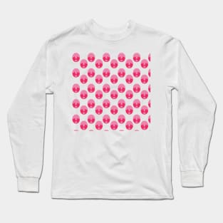 Pink Strawberry Kisses Pattern Digital Art | Melanie Jensen Illustrations Long Sleeve T-Shirt